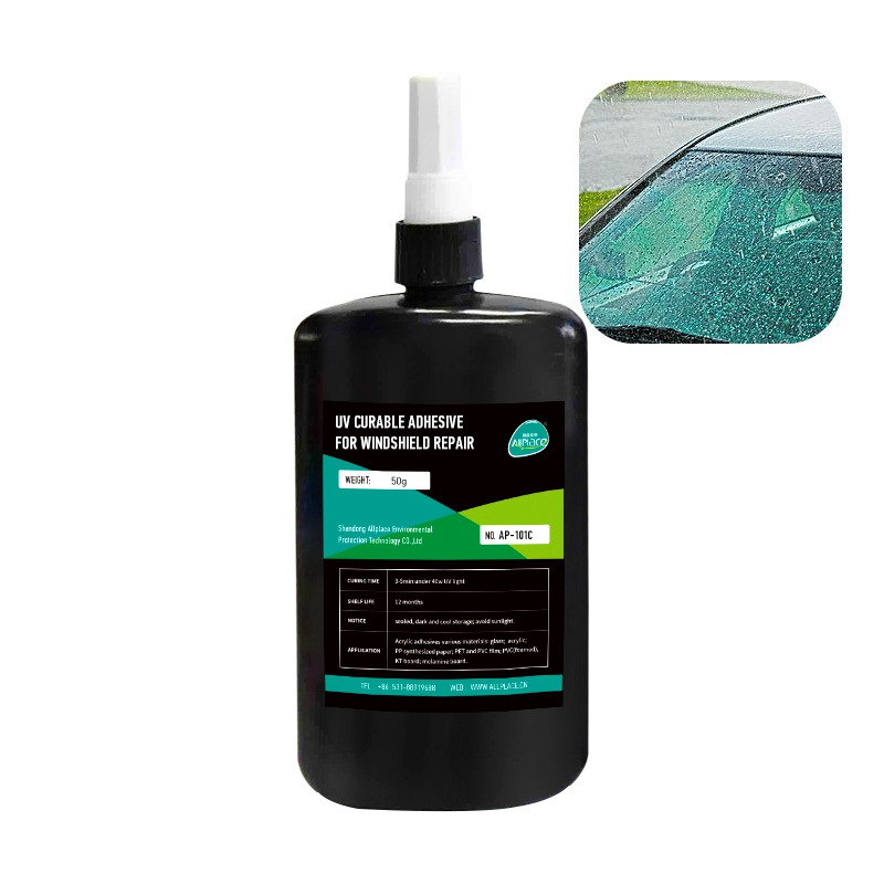 Allplace 1103  Repair Windshield Repair Resin Car Glass Stone Repair UV Glue for Windscreen 1000cps 15 ML One bottle