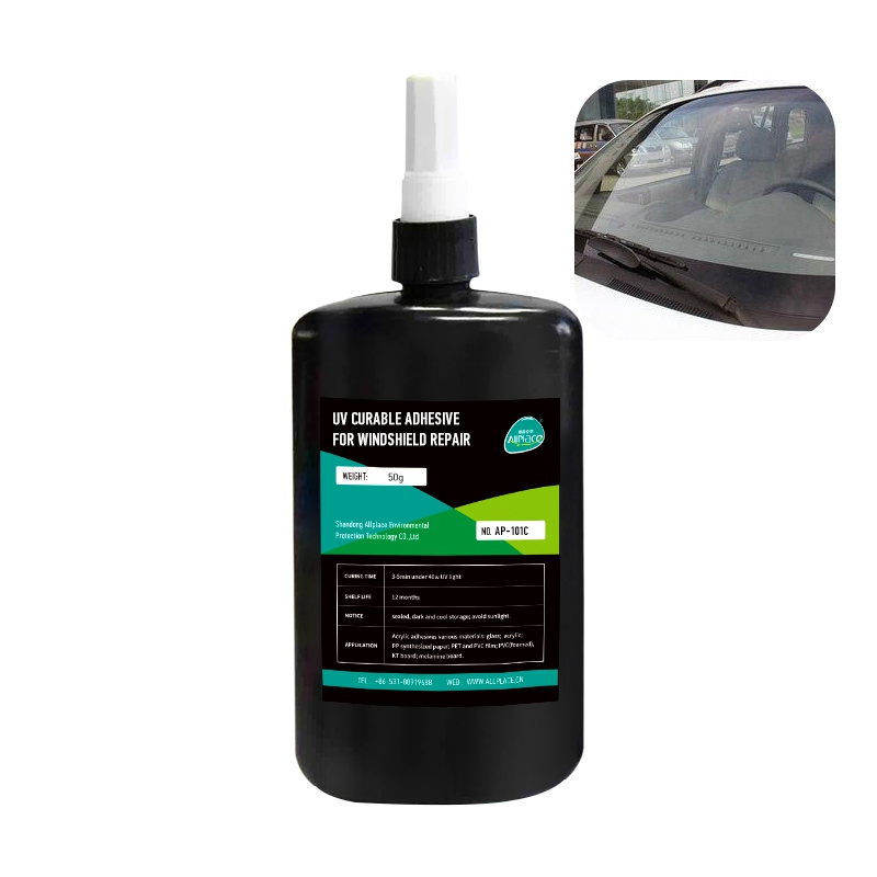 Allplace 1103  Repair Windshield Repair Resin Car Glass Stone Repair UV Glue for Windscreen 1000cps 15 ML One bottle