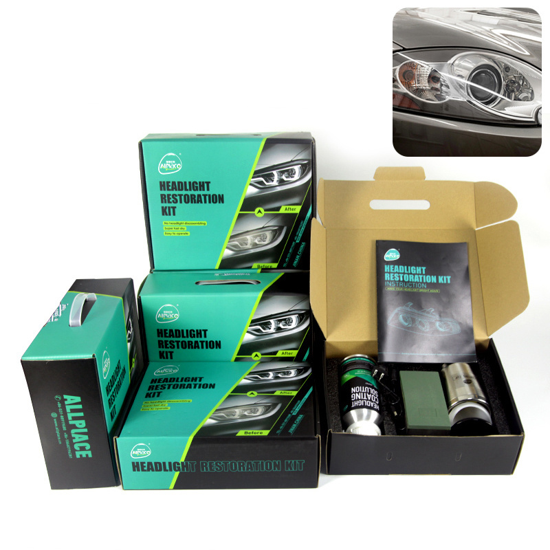 Super Clear Headlight Cleaning Set Excellent Gloss High Transparency Car Headlamp repair Kits Tools Anti-Yellowing