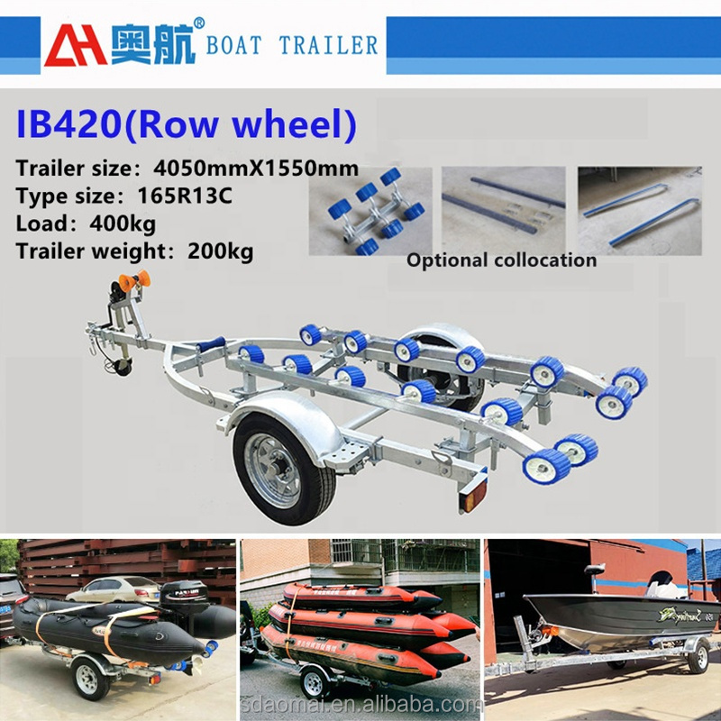 Boat Trailer Yacht Kayak Rubber Boat Trailer Rack FRP Roller Tug Rack Assault Boat Motorboat Trailer Rack