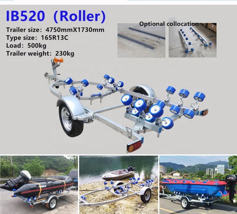 IB420 Powder Coated  Galvanized kayak cart trailer  jetski trailer inflatable Boat Trailer