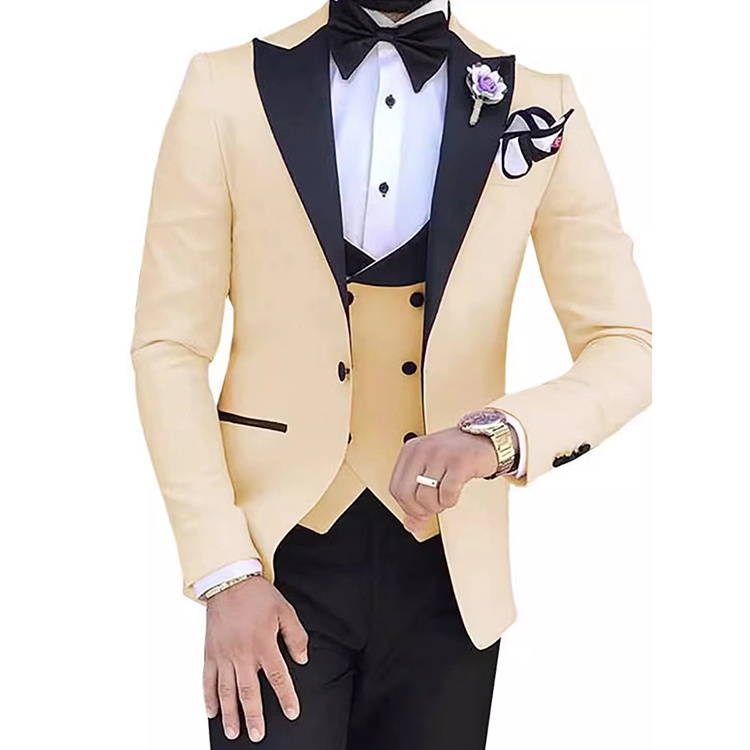 2024 wedding bespoke formal high quality slim fit tuxedo men suits 3 pieces