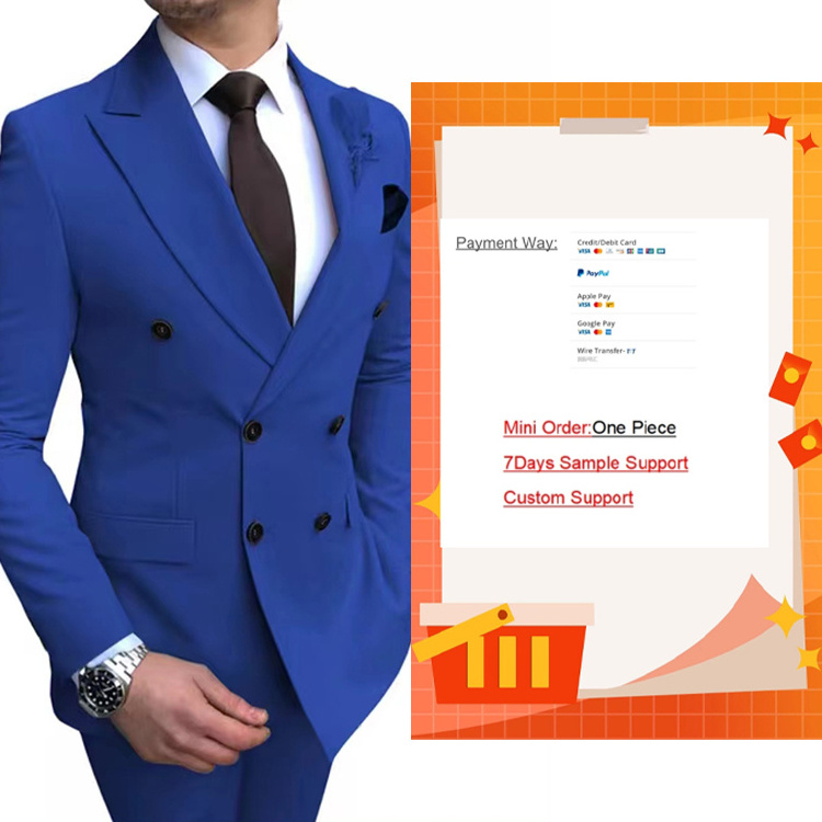 New custom suit high-end business suit fashion double-breasted suit