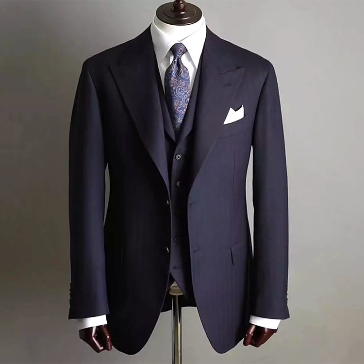 Full Canvas suit men Hand Made 100%wool suit for man costume hommes classic suit