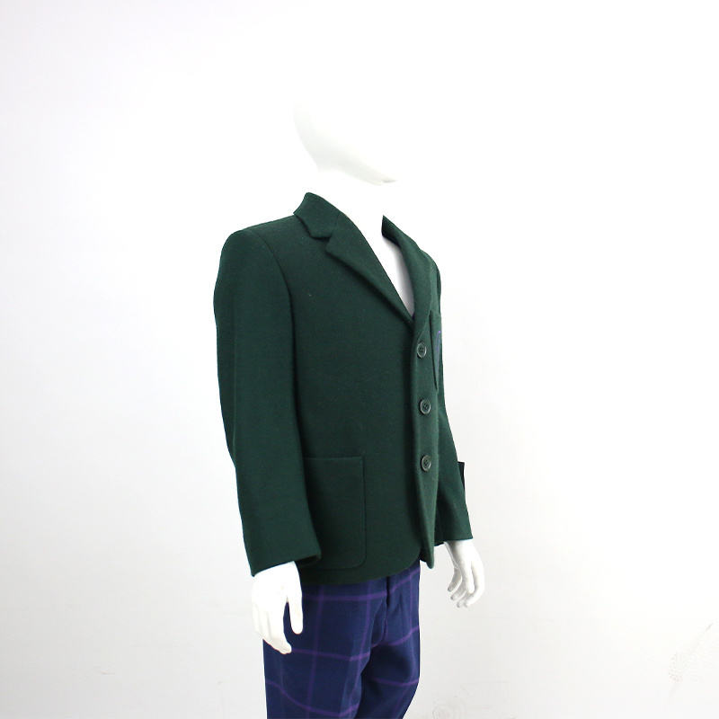 Hot Product kids Green classic school uniform custom wool fabric boys school uniform