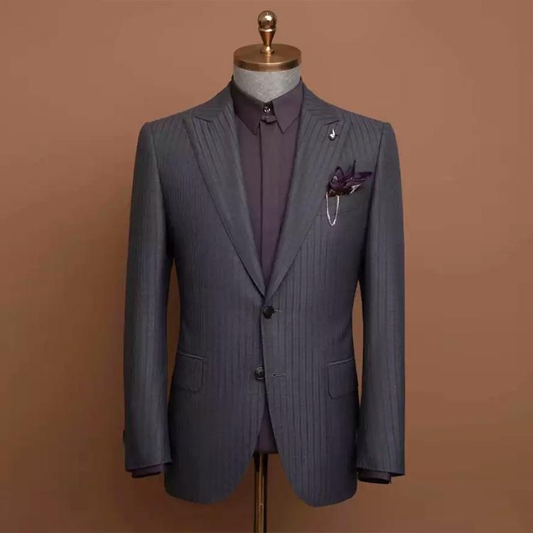 Full Canvas suit men Hand Made 100%wool suit for man costume hommes classic suit