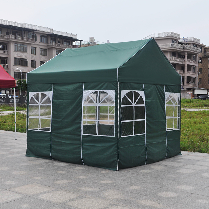 Folding Hexagonal Steel Frame pop Up Gazebo Canopy Event Tent with side walls