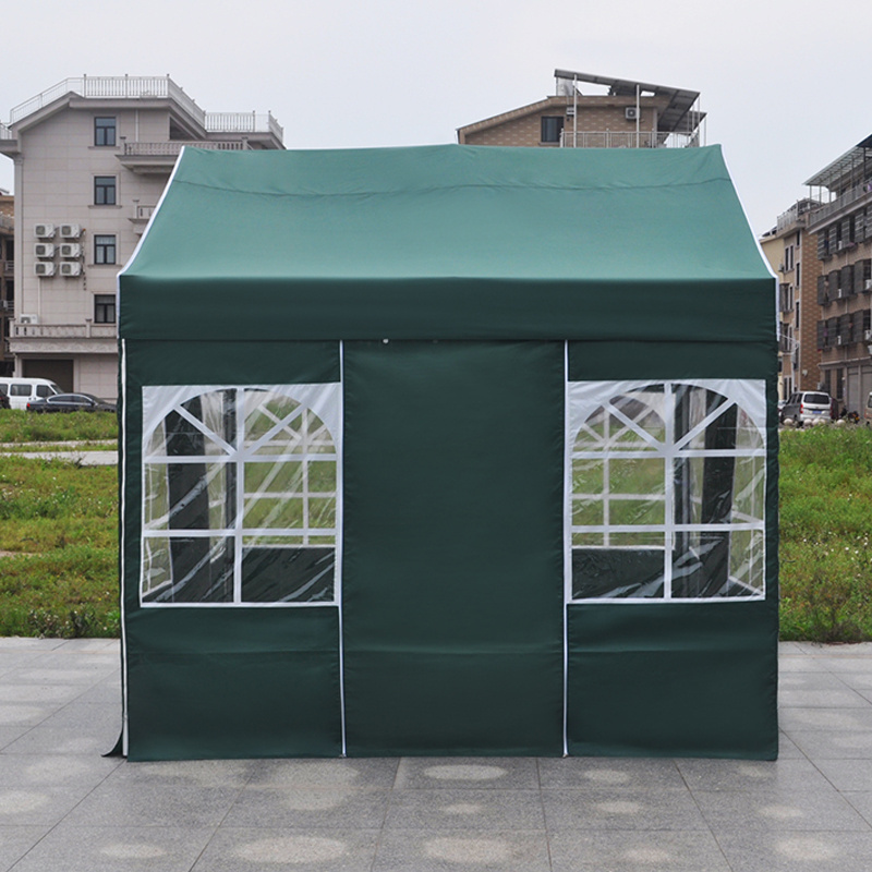 Folding Hexagonal Steel Frame pop Up Gazebo Canopy Event Tent with side walls