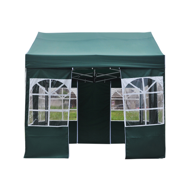 Folding Hexagonal Steel Frame pop Up Gazebo Canopy Event Tent with side walls