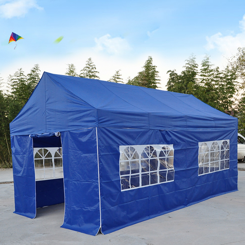 Outdoor Warehouse Hexagonal Steel Frame Camping Canopy Car Parking Semi Automatic Tent