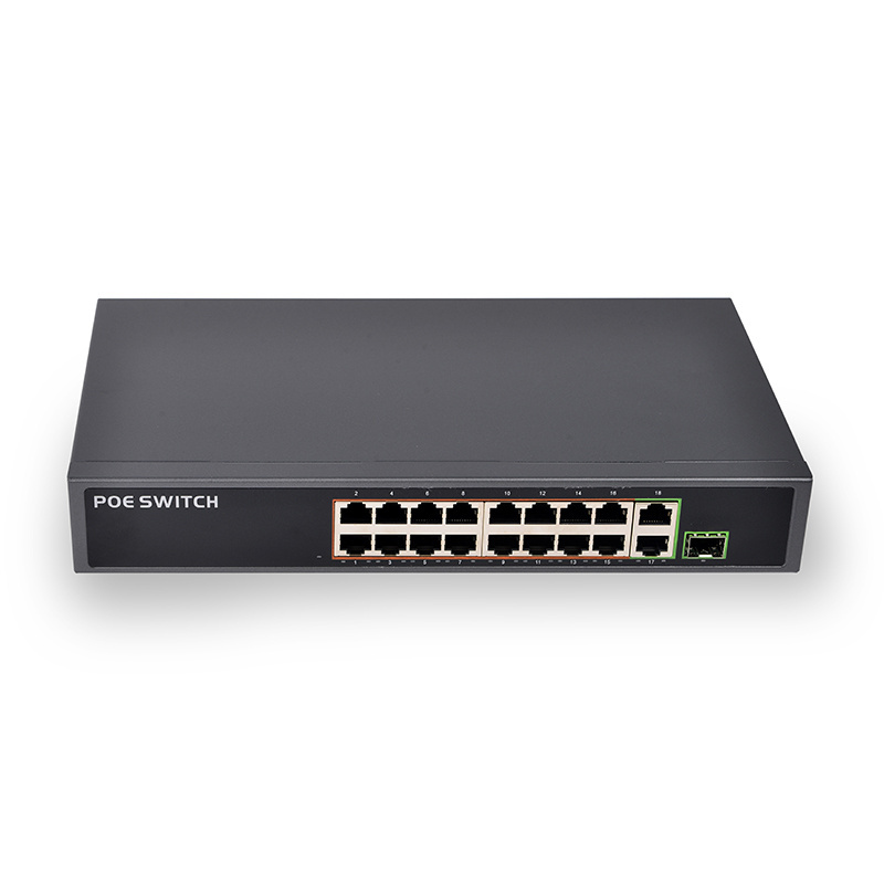 SDAPO PSE1816GSR 10/100Mbps 16 port PoE ,100Mbit + 2TP+1 SFP gigabit uplink not combo 250W 250M poe network switch