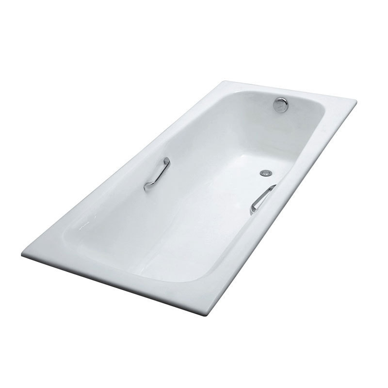 Popular rectangle drop-in cast iron enameled bathtub toilet room bathing tub shower best quality for Europe market