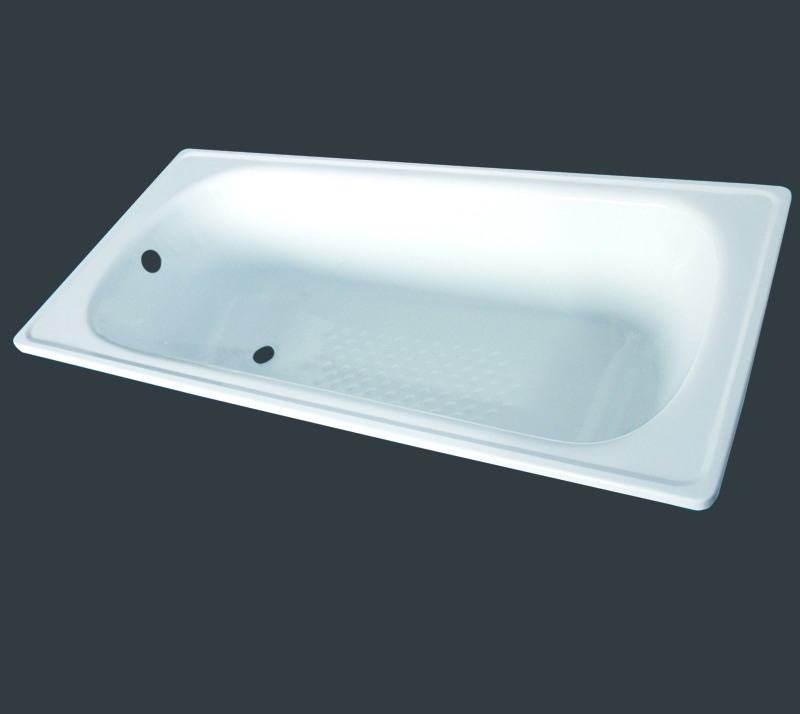 Simple built-in empty cast iron enamel bathtub rectangle metal bath 1500/1700mm bathroom appliance