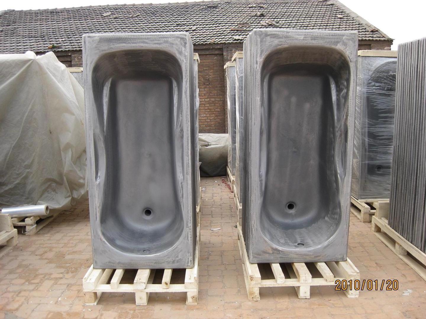 Rectangle rough cast iron bathtub no polished no enameled cast iron bathtub drop-in style for Europe market.