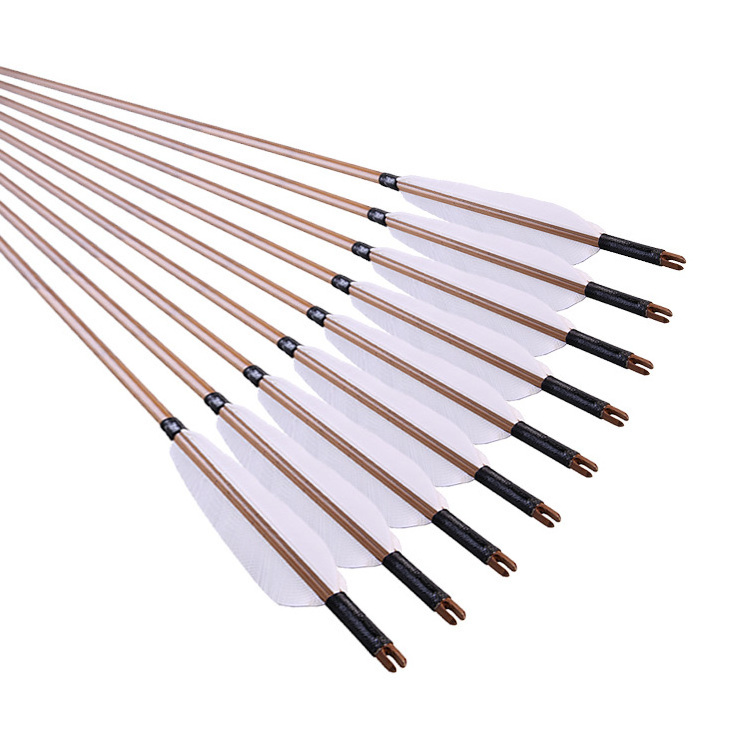 Bow Hunting Traditional/Recurve Bow Accessories Turkey Feather Field Point Bamboo Arrow