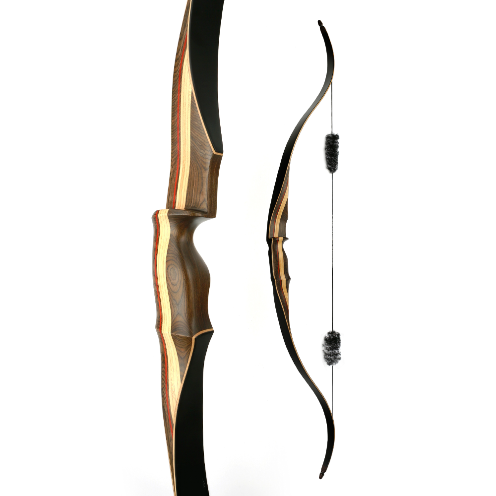 Bowhunting archery 60 inches with laminated dymond wood handle reflex deflex traditional a piece recurve bow