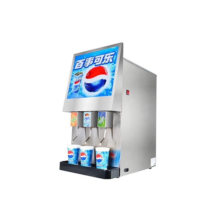 3-valve or 4-valve Carbonated Lemon Flavored Soda Beverage Making Machine/ Cold Drink  Fountain Dispenser Vending Machine