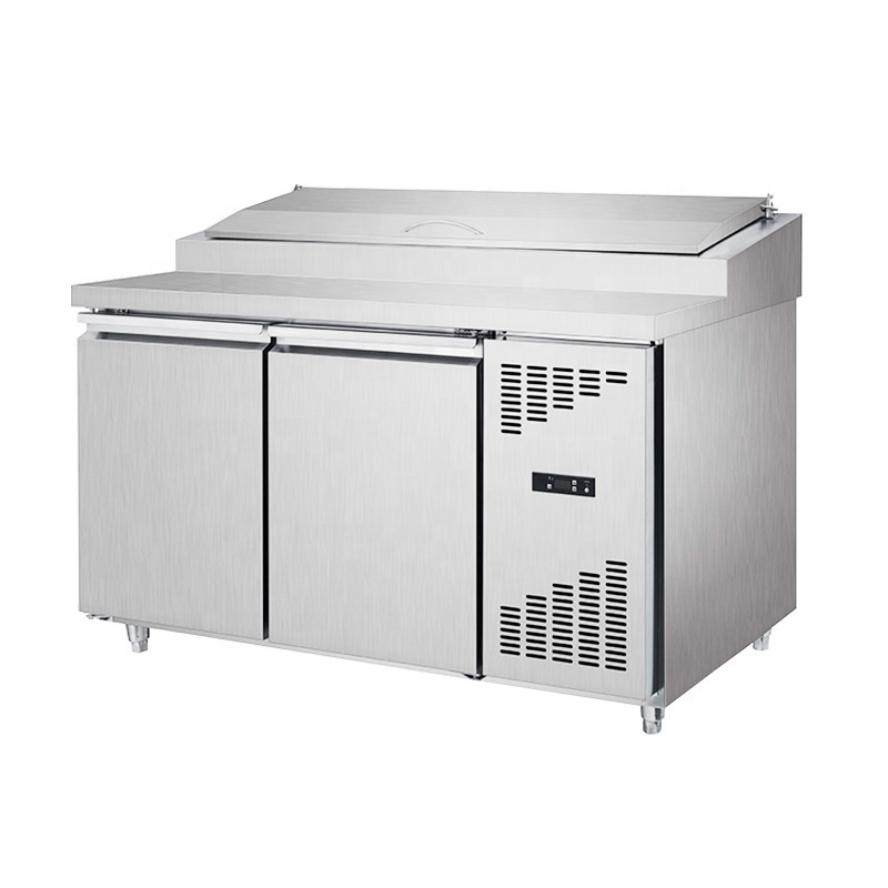 Single Temperature Salad Bar Pizza Prep Counter Top Display Fridge Refrigeration Equipment Chiller Freezer