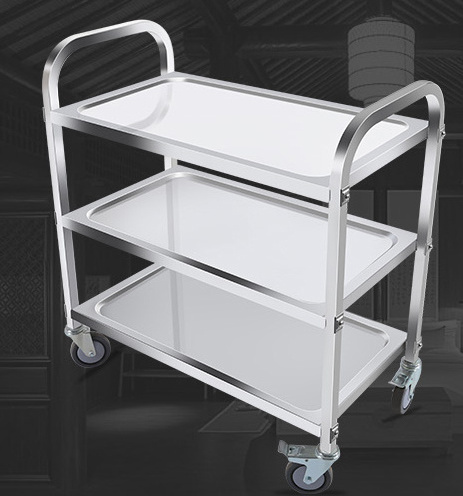 Hot Product Hotel Restaurant Business Room Service Cart Stainless Steel Trolley Mobile Food Kitchen Cart