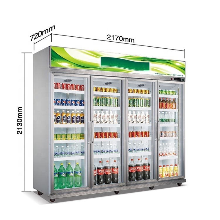 High Quality Glass Door Freezer Commercial Beverage Showcase Refrigerator Beer Display Cabinets