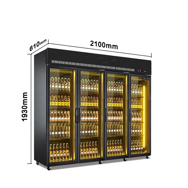 High Quality Glass Door Freezer Commercial Beverage Showcase Refrigerator Beer Display Cabinets