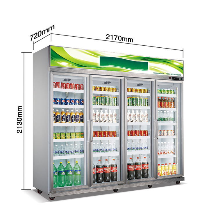 Beverage display cabinet with glass door refrigerator Commercial refrigerator with glass door vertical freezer