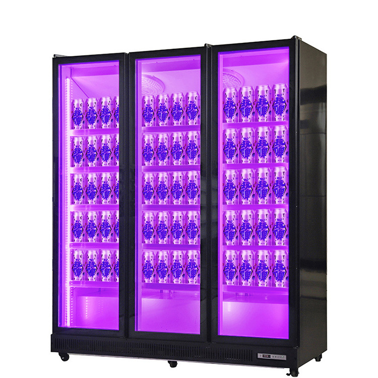 Beverage display cabinet with glass door refrigerator Commercial refrigerator with glass door vertical freezer