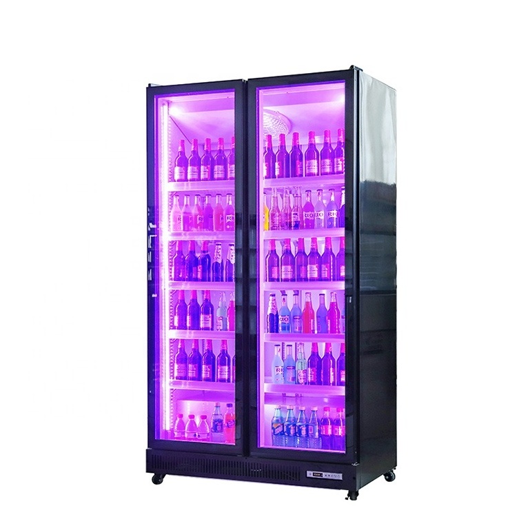 High Quality Glass Door Freezer Commercial Beverage Showcase Refrigerator Beer Display Cabinets