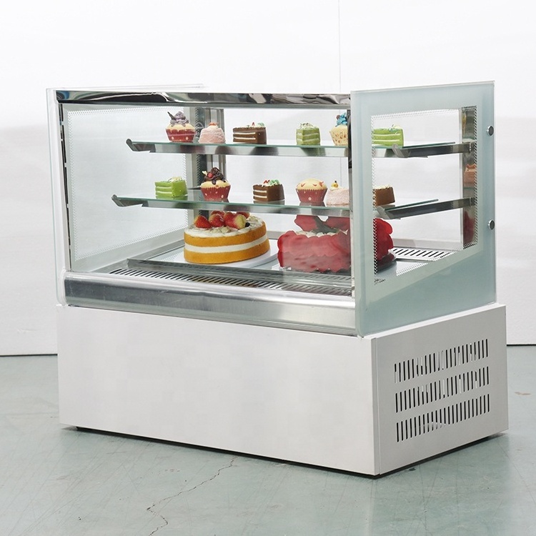 Top Quality Commercial Curved Glass Cover Cake Showcase Refrigerated Chocolate Display Case