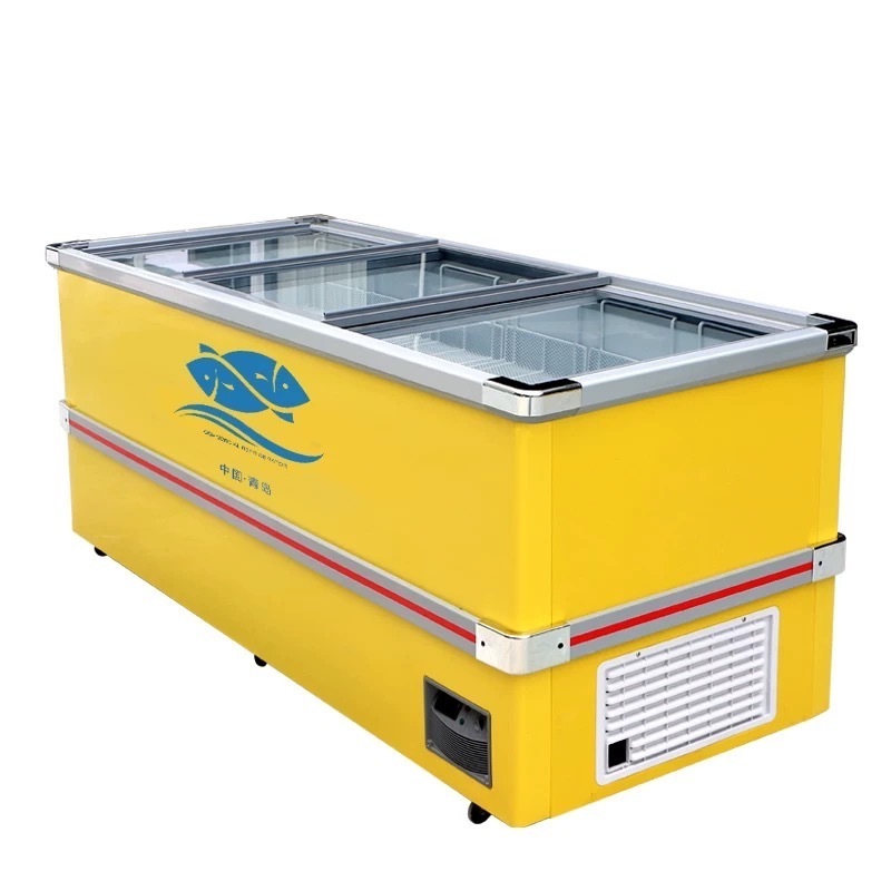 Hot Product Commerical Refrigerated Glass Top Island Freezer Use For Supermarket