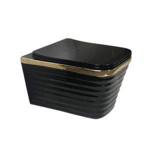 SDAYI  bathroom  golden ceramic color luxury portable toilet  black wall hung wc toilet bowl gold color