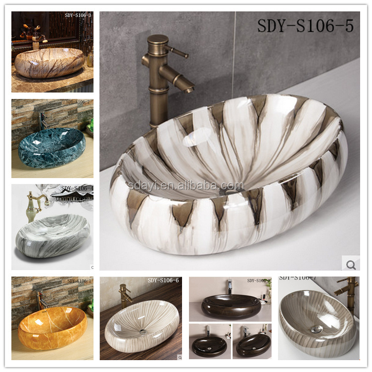 hot sale ceramic marble color wash basin bathroom stone basin with cheap price in indian