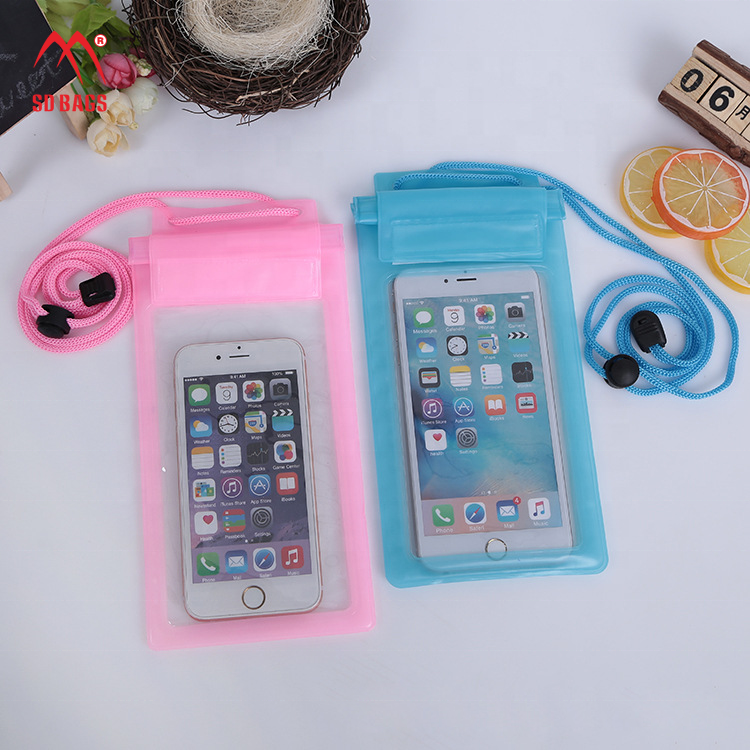 Hot Selling PVC Waterproof Mobile Phone Bag Swim Skiing Touchscreen Diving PVC Waterproof Floating Mobile Pouches