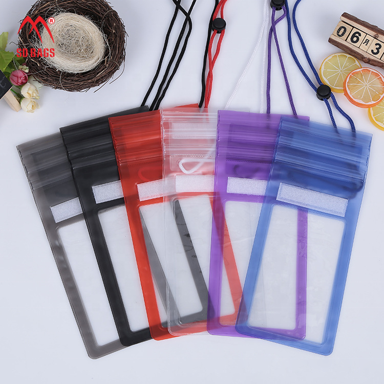 Hot Selling PVC Waterproof Mobile Phone Bag Swim Skiing Touchscreen Diving PVC Waterproof Floating Mobile Pouches