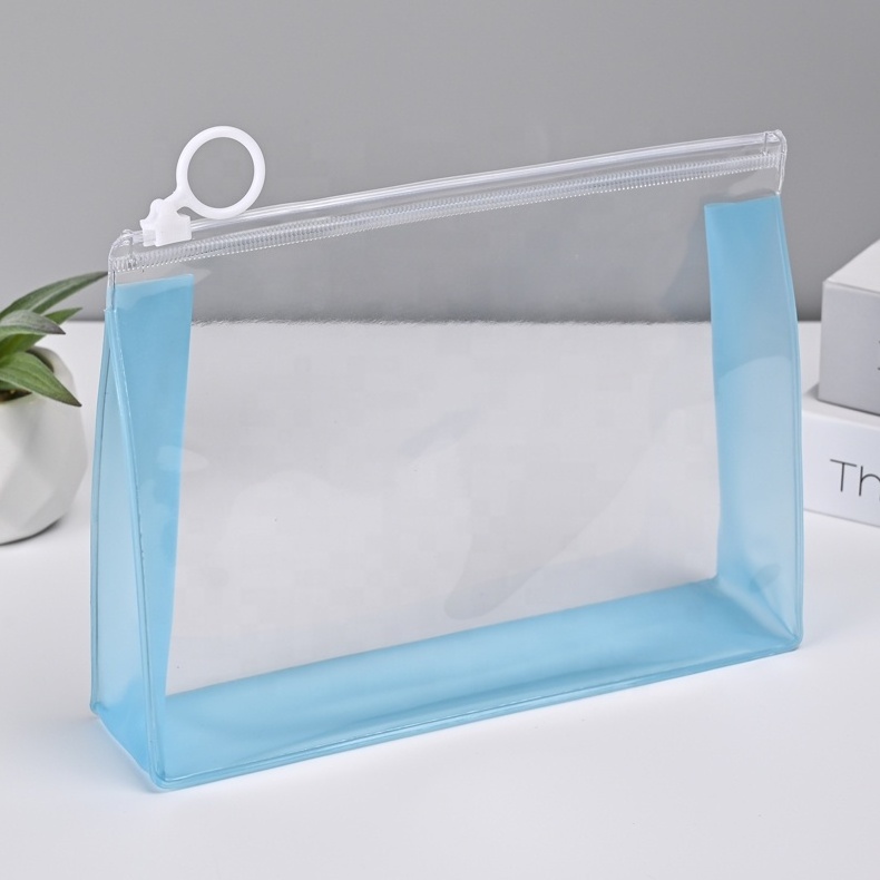 Low MOQ custom Logo colorful Travel Transparent Vinyl Waterproof Beach zip lock Cosmetic Bag Clear TPU PVC Toilet wash Bag