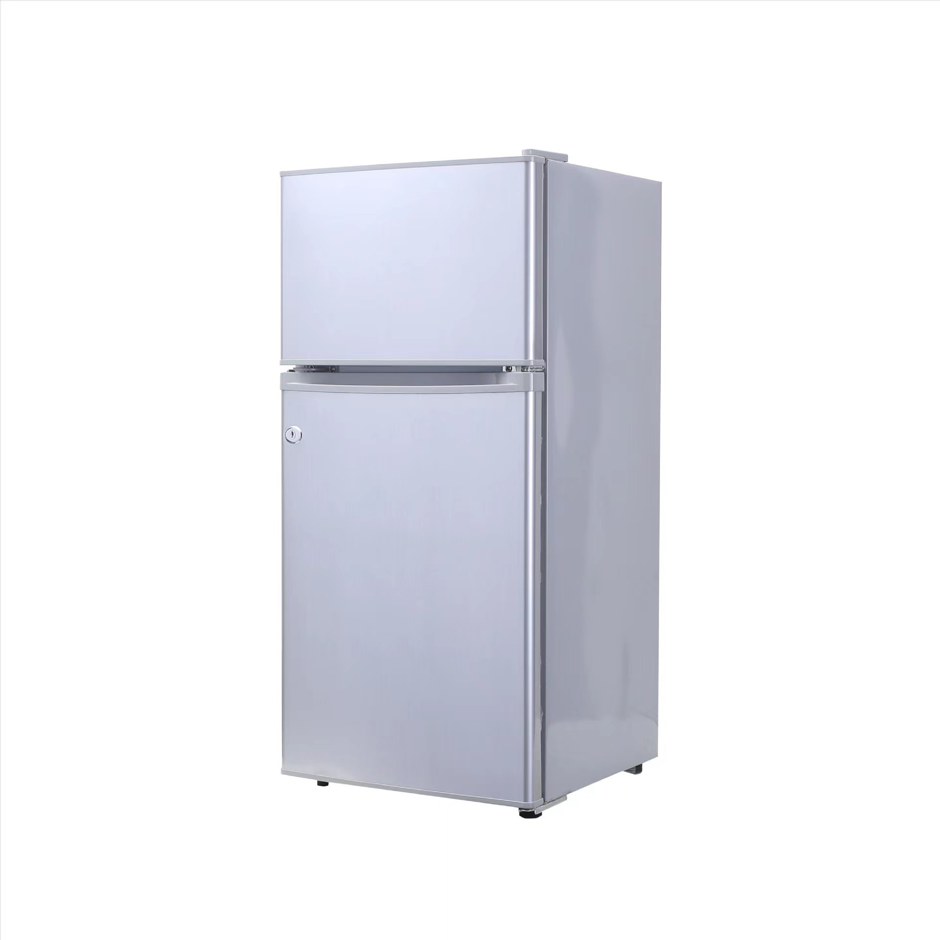 Low Power Consumption Upright Twin Refrigerator Solar Power Home Fridge Freezer