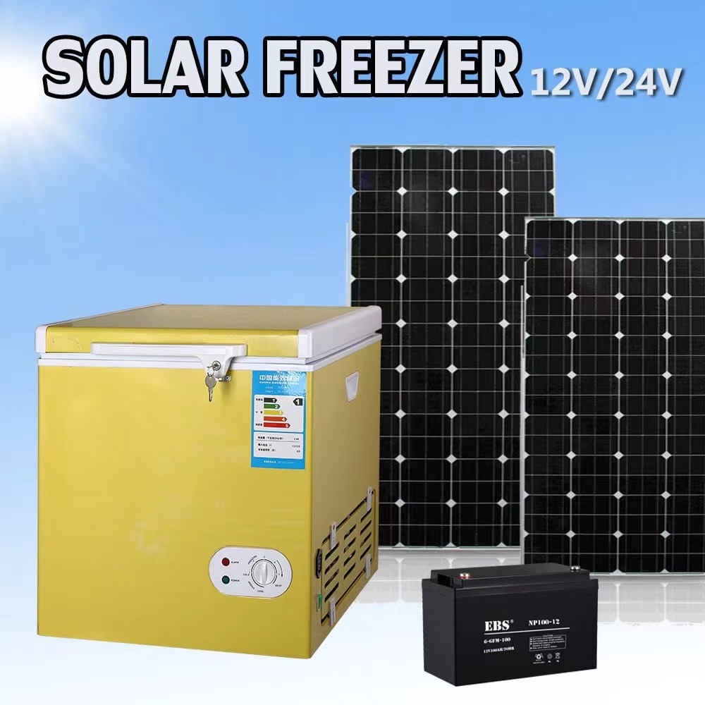 Solar Powered Fridge Freezer Refrigerator Portable Solar Fridge 12 V Fridge Freezer With Battery And Solar