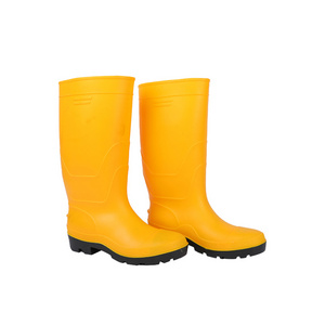 Baisheng Energy Rainboots Production Yellow PVC Water Rain boots / Working Rubber Shoes / Safety Rain boots with Steel Toe