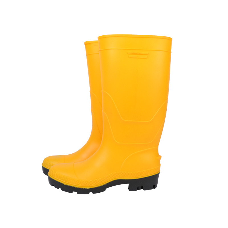 Baisheng Energy Rainboots Production Yellow PVC Water Rain boots / Working Rubber Shoes / Safety Rain boots with Steel Toe