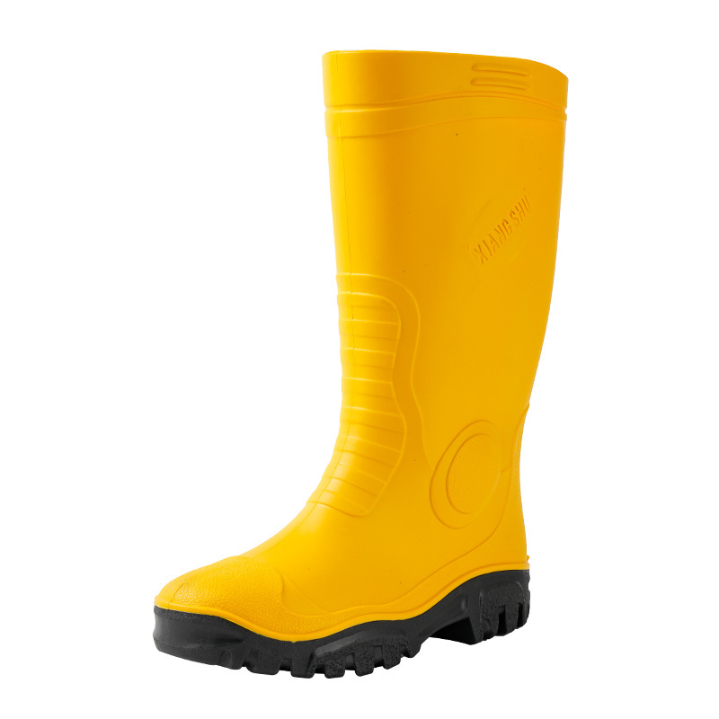 Professional production of men's 38CM safety rain boots, safety steel toe steel sole construction site rain boots