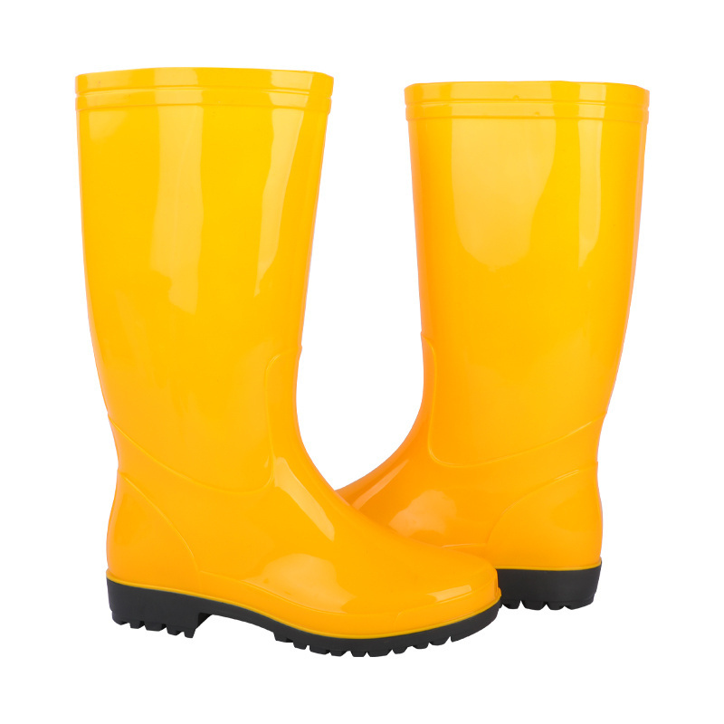 Men's 37CM rain boots made of PVC material, waterproof, wear-resistant, and anti slip work shoes can be customized with colors a