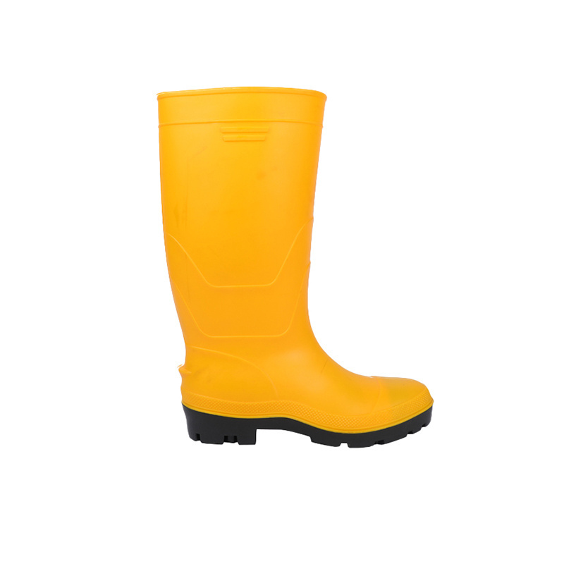 Baisheng Energy Rainboots Production Yellow PVC Water Rain boots / Working Rubber Shoes / Safety Rain boots with Steel Toe