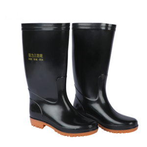 PVC labor protection rain boots Various Sizes Safety Low Barrel Wedge Heeled Wellie Rain Biker Boots Adults