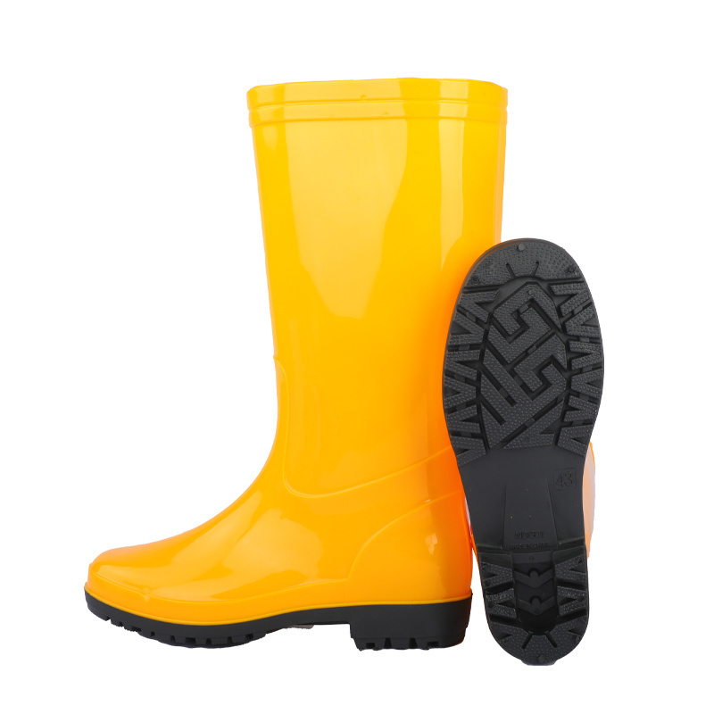 Men's 37CM rain boots made of PVC material, waterproof, wear-resistant, and anti slip work shoes can be customized with colors a