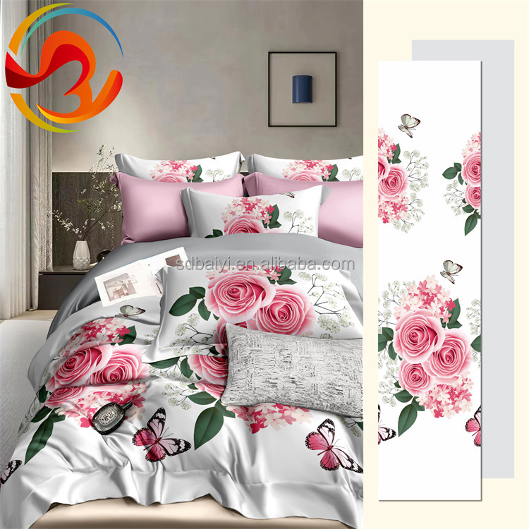 Custom Printed 3D Flower Red Rose Comforter Wedding King Size Bedspread Bed Sheet Linen Quilt Duvet Cover 3d Bedding Room Set