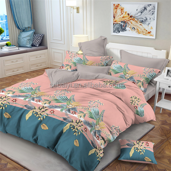 Taobao badsheet Textiles printing wholesale tecidos para fronhas peach skin twill 3d bedsheet fabric dyed/printed fabric