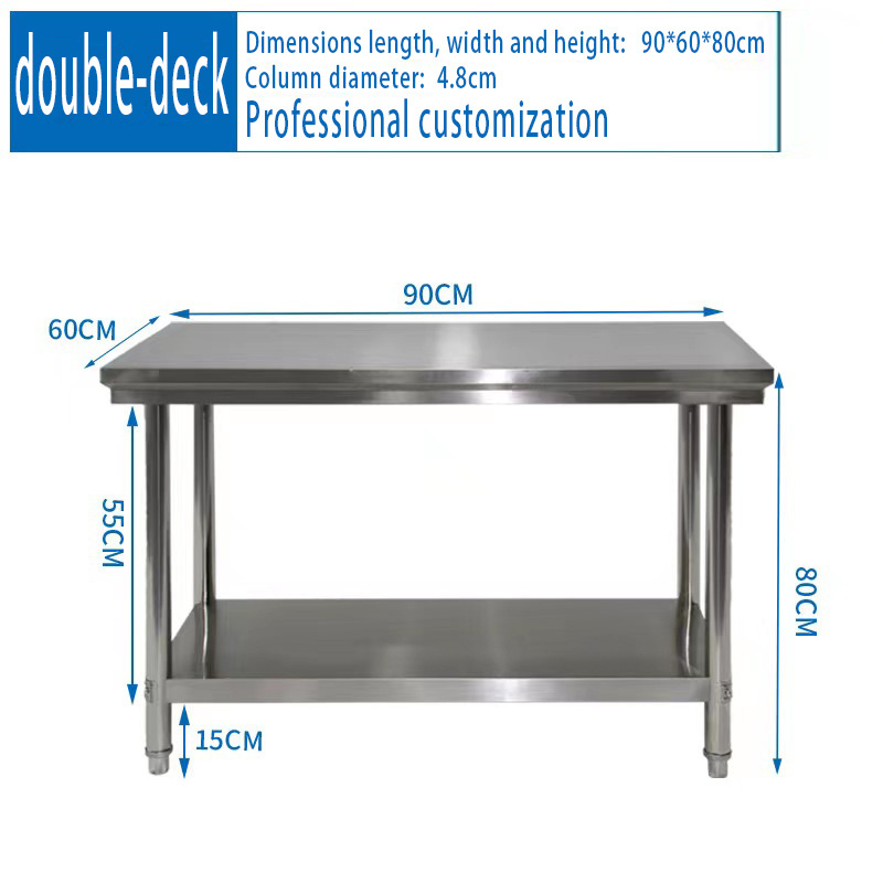 High Quality Commercial Kitchen Equipment   Stainless Steel Food Prep Table Cooking  Workbench For Restaurant