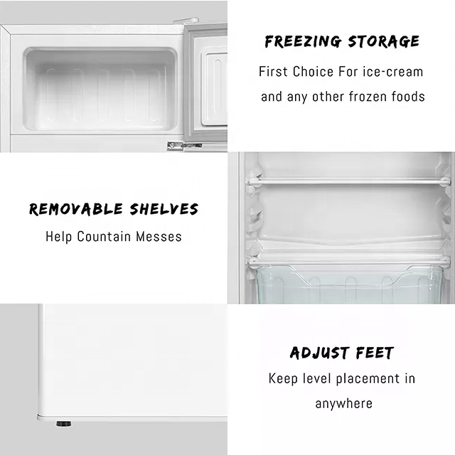 High Quality Mini Double Door Small Door Electric Refrigerator Fridge home Fridge With Lock And Key for homes Cooling Freezing