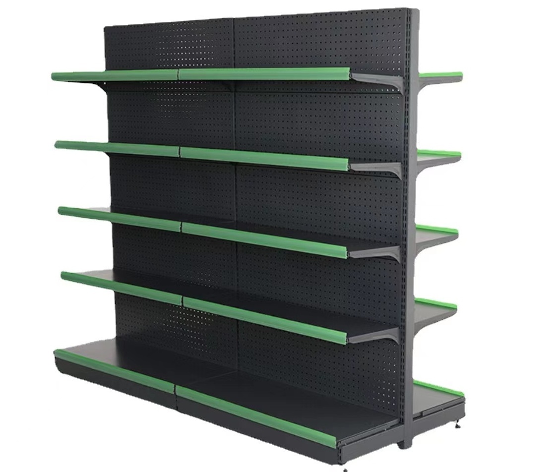 Customized  Supermarket Grocery Store Steel Wire Shelf  Factory Low Price Multi-layer double-sided Shelves