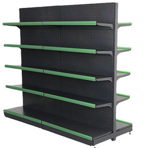 Customized  Supermarket Grocery Store Steel Wire Shelf  Factory Low Price Multi-layer double-sided Shelves